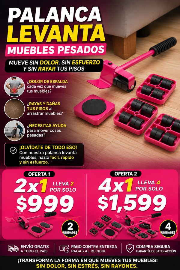🔥 MEGA 2x1 HOY 🔥 Compra 1 Palanca Levanta Muebles y llévate 2 por el mismo precio.