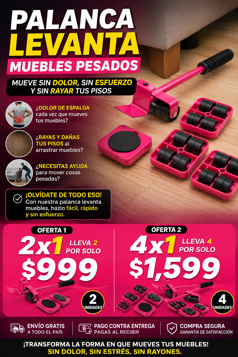 🔥 MEGA 2x1 HOY 🔥 Compra 1 Palanca Levanta Muebles y llévate 2 por el mismo precio.