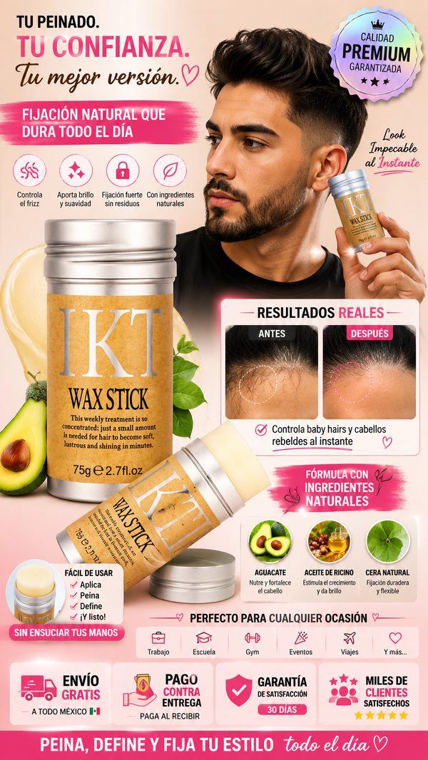 Control Frizz Wax Stick™ – Cera Fijadora para Cabello Rebelde y Dañado