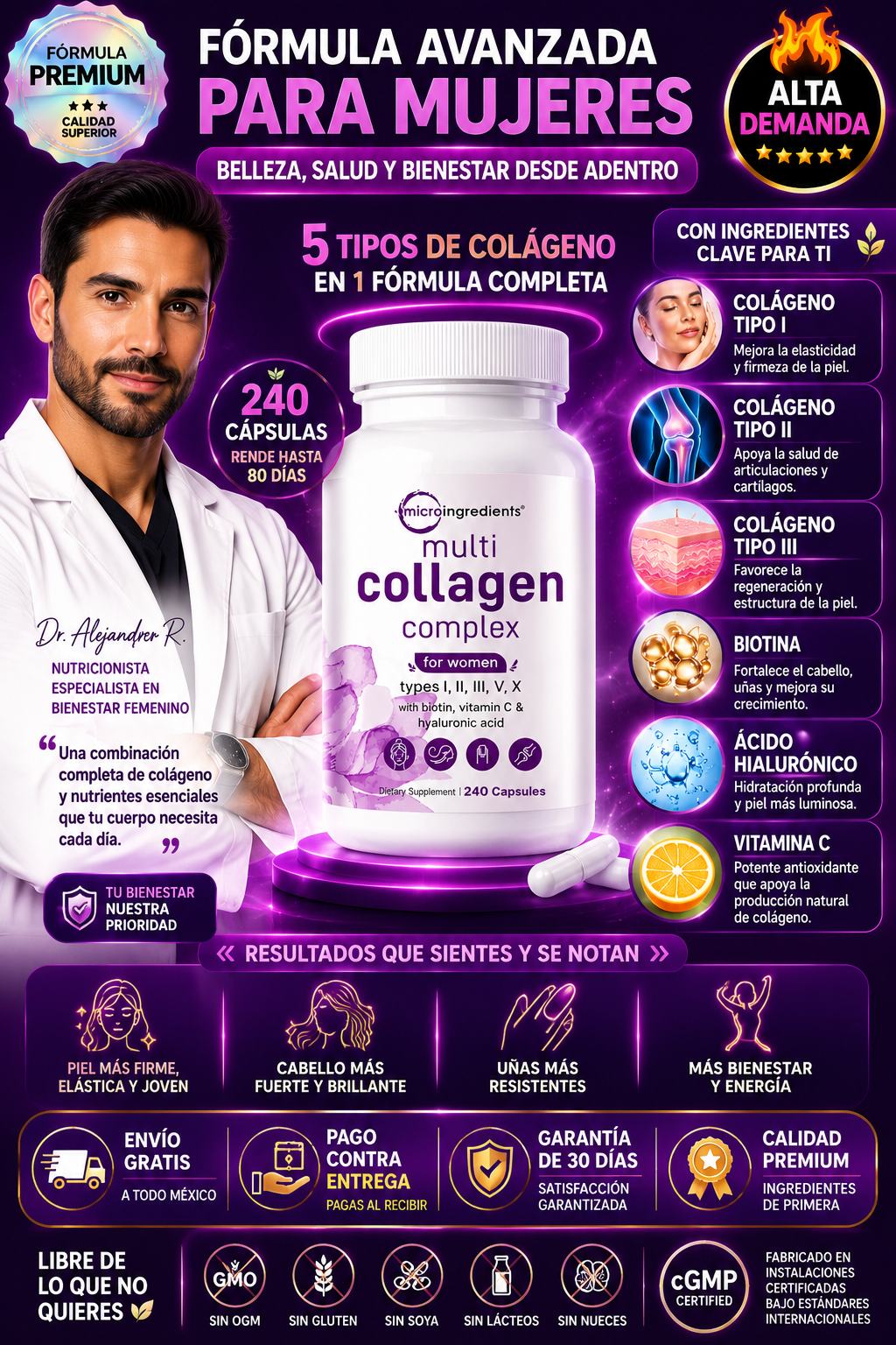 🔥 Multicolágeno Complex 240 – Piel más firme y articulaciones sin molestias