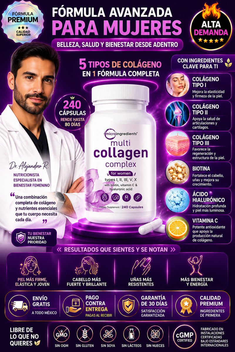 🔥 Multicolágeno Complex 240 – Piel más firme y articulaciones sin molestias