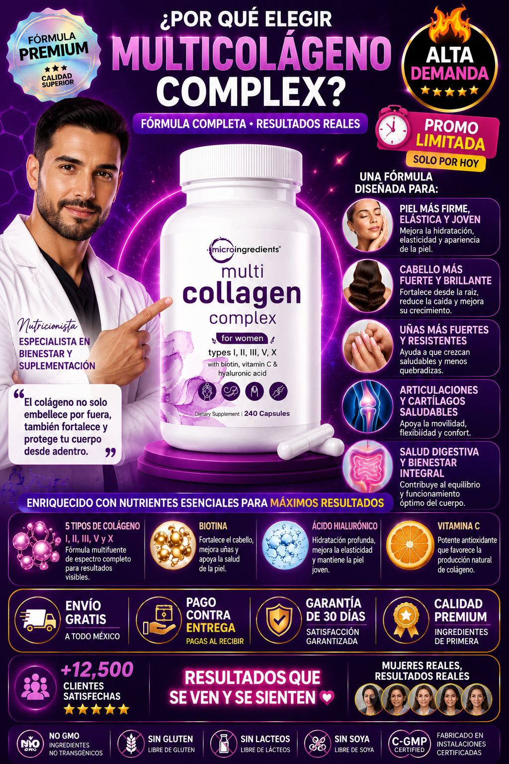 🔥 Multicolágeno Complex 240 – Piel más firme y articulaciones sin molestias