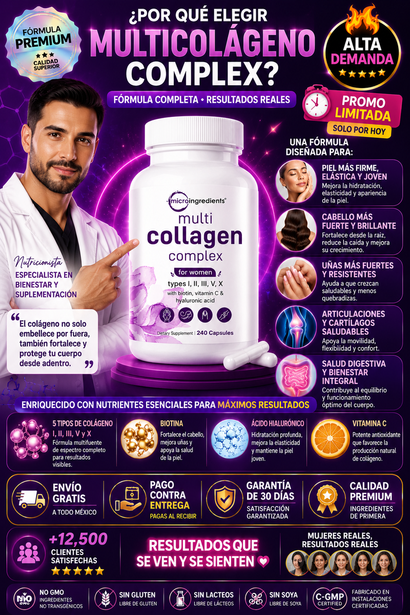🔥 Multicolágeno Complex 240 – Piel más firme y articulaciones sin molestias