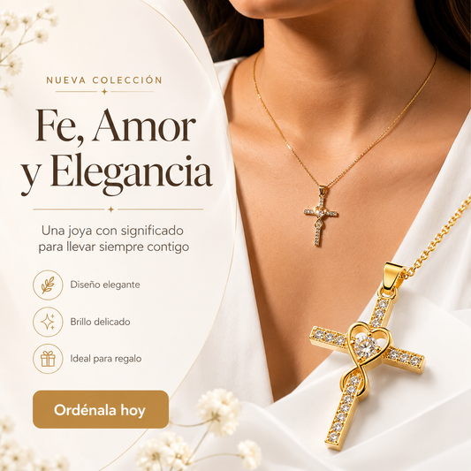 Cruz de oro laminado y cadena 18k