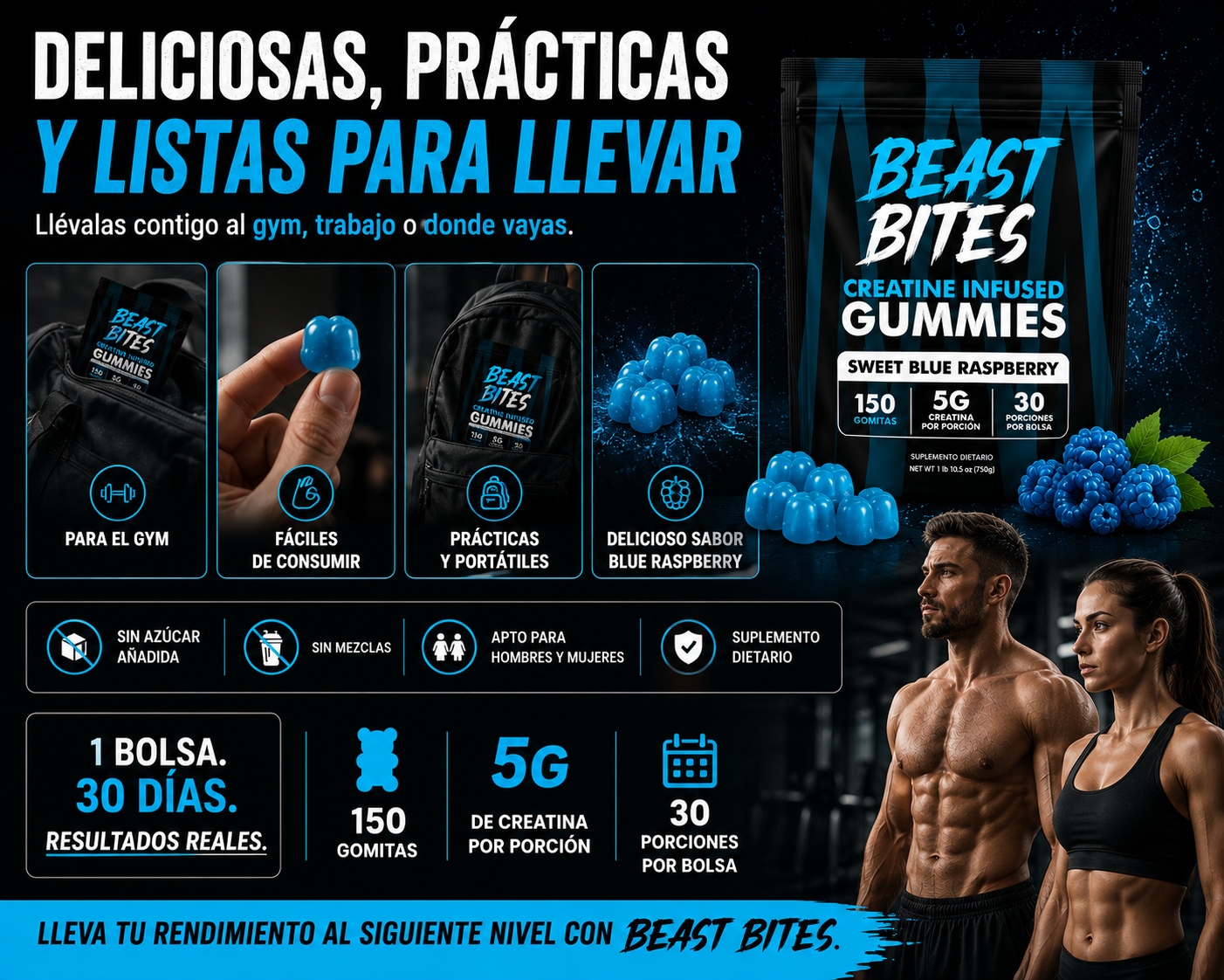 Suplemento Creatina Gomitas Beast Bites