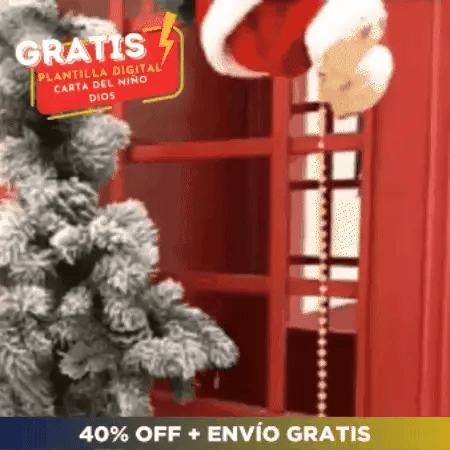 Papá Noel Escalador Musical Movimientos Navidad Importado