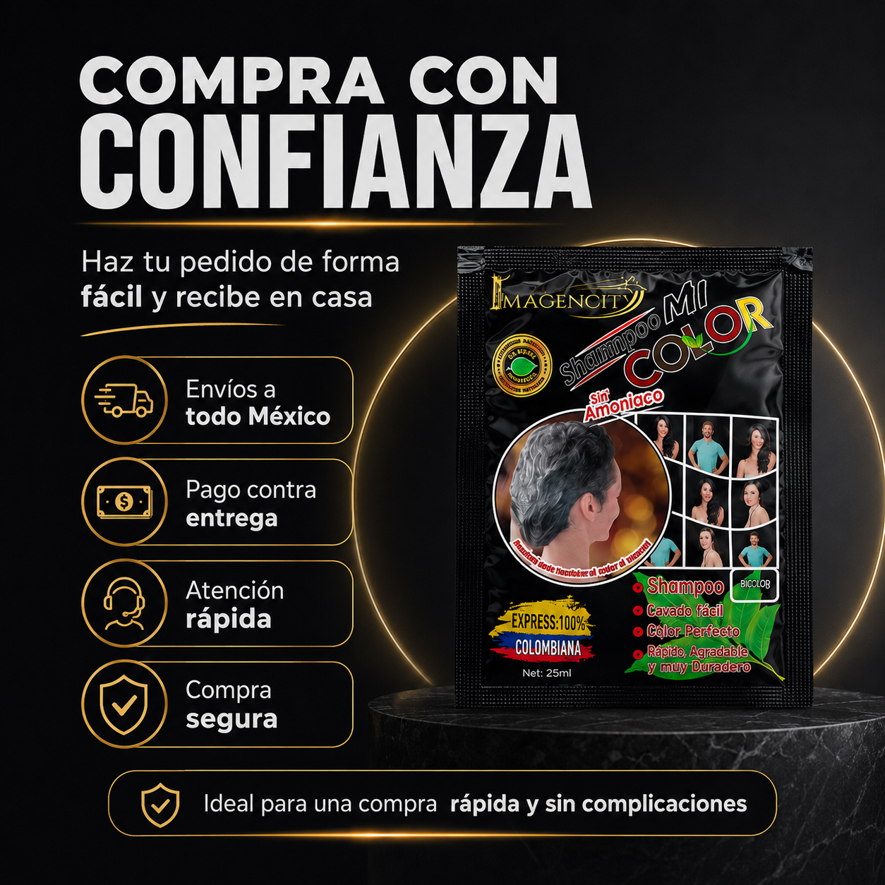 SHAMPOO CUBRE CANAS NEGRO Y DORA MASC