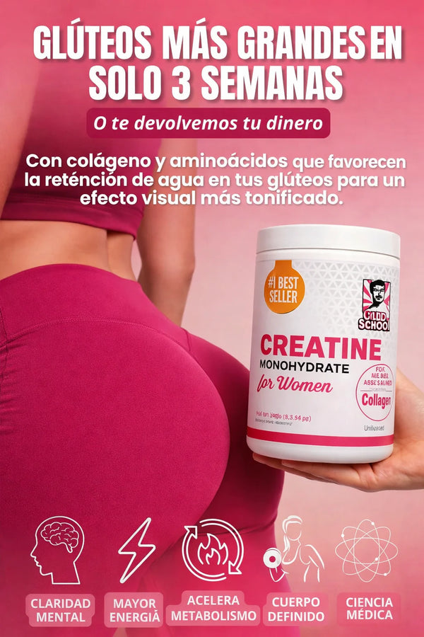 Creatina Old School 2x1 - Aumenta Glúteos y Busto