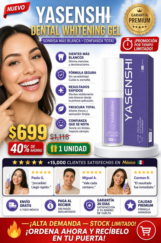 Gel Blanqueador Dental Yasenshi Antimanc - imagen 1