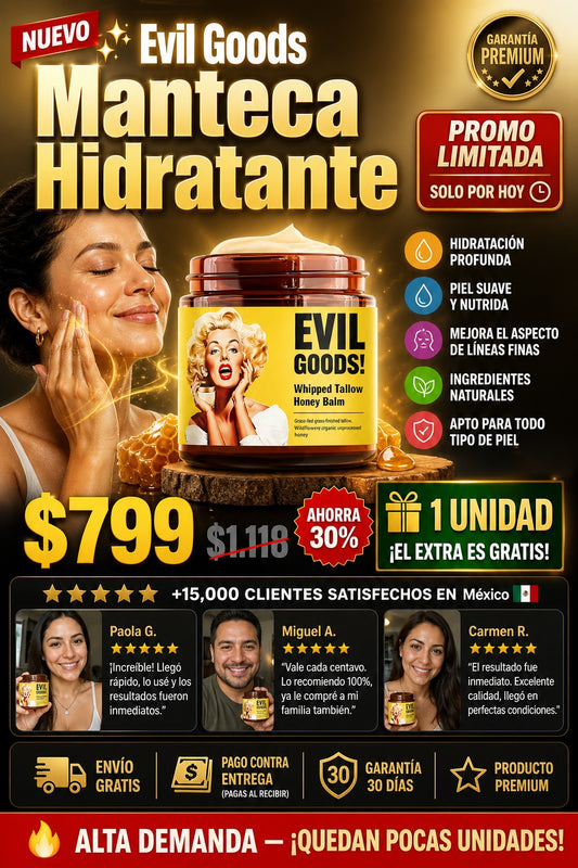 ✨ Evil Goods Manteca Hidratante – Di Adiós a la Piel Seca, Áspera y Agrietada - imagen 1