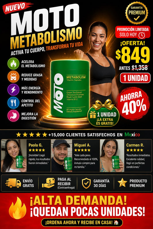 Suplemento Moto Metabolismo 60 Cap - imagen 1
