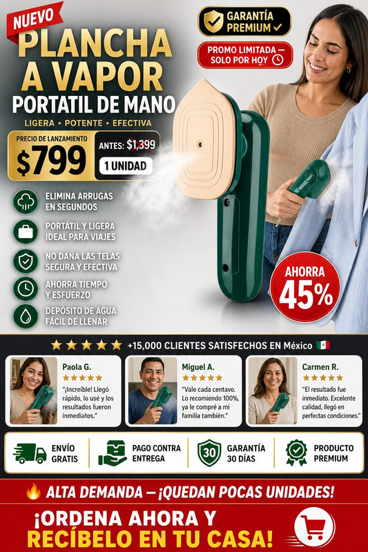 Plancha A Vapor Portatil De Mano - imagen 1