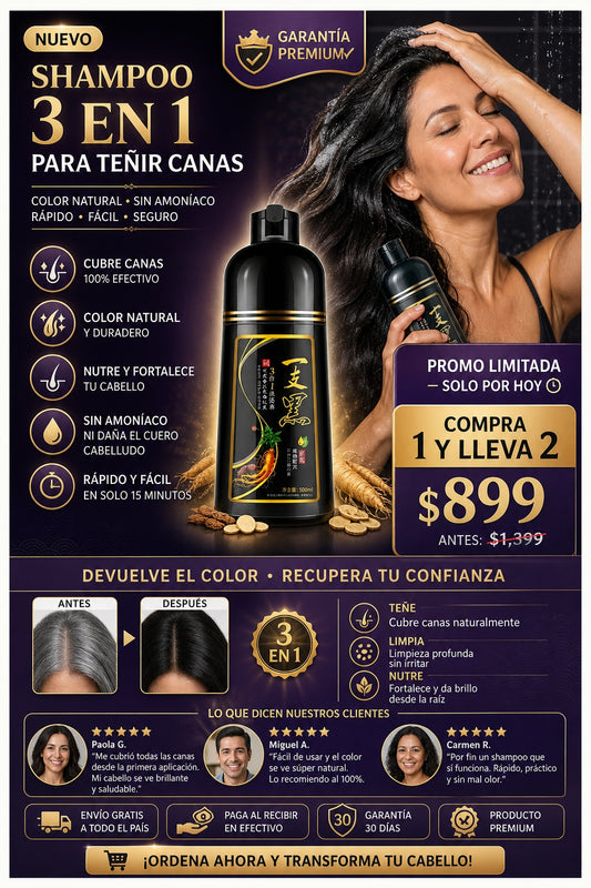 Shampoo 3 En 1 Para Tenir Canas - imagen 1