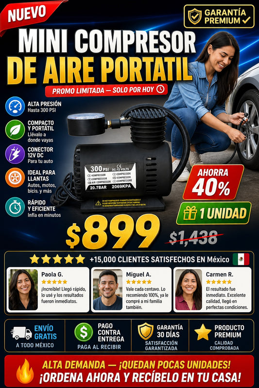 Mini Compresor De Aire Portatil - imagen 1