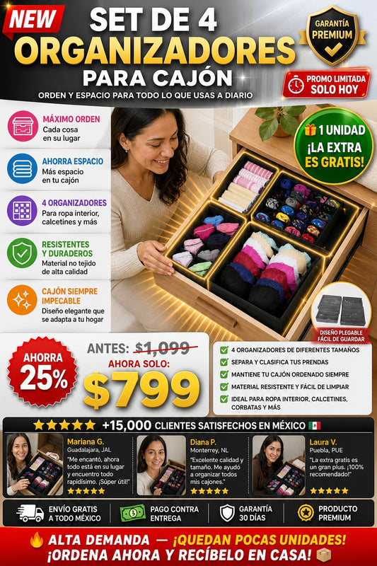 Set de 4 Organizadores para Cajón - imagen 1