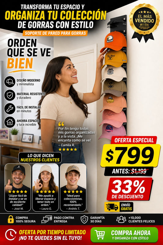 Organizador De Gorras Para Pared - imagen 1