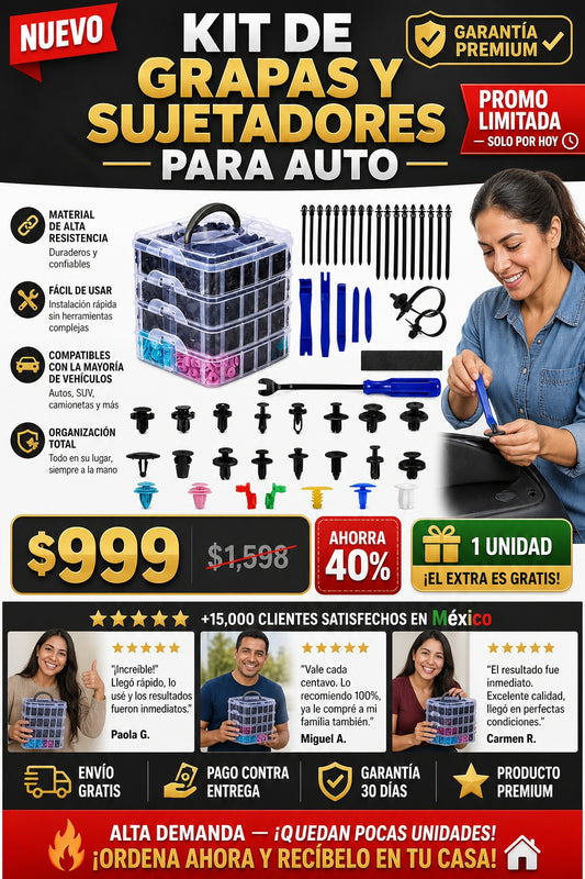 Kit De Grapas Y Sujetadores Para Auto - imagen 1