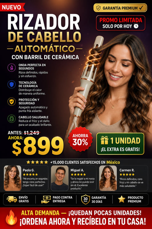 Rizador de Cabello Automático con Barril de Cerámica - imagen 1