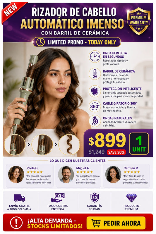 Rizador de Cabello Automático con Barril de Cerámica - imagen 1