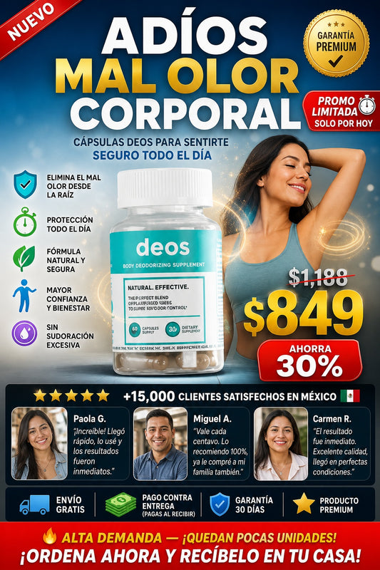 Adiós Mal Olor Corporal | Cápsulas DEOS para Sentirte Seguro Todo el Día - imagen 1