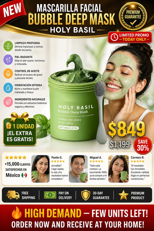 Mascarilla Facial Bubble Deep Mask Holy Basil - imagen 1