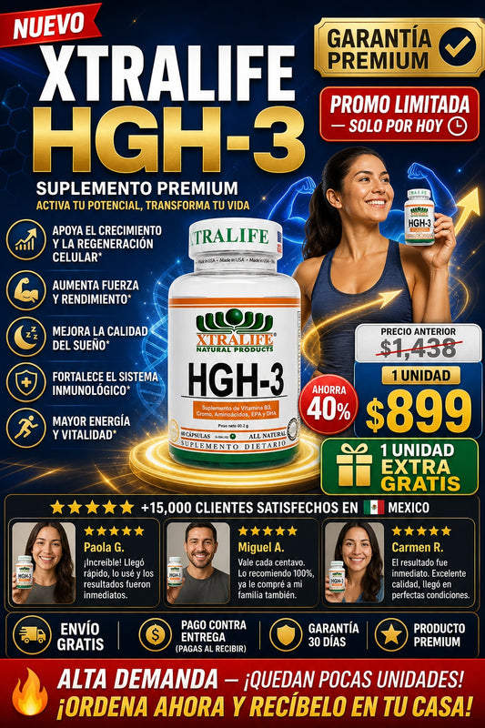 Suplemento Xtralife Hgh3 Crecimiento - imagen 1
