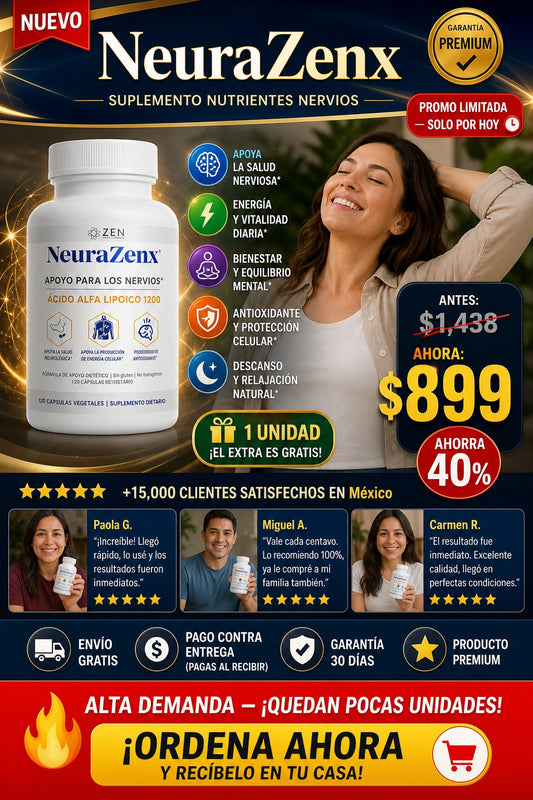 Suplemento Neurazenx Nutrients Nervios - imagen 1