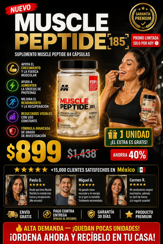 Suplemento Muscle Peptide 84 Capsulas - imagen 1