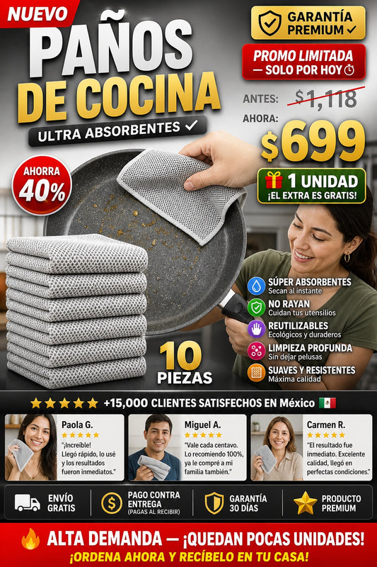Kit 10 Piezas Pano De Cocina - imagen 1