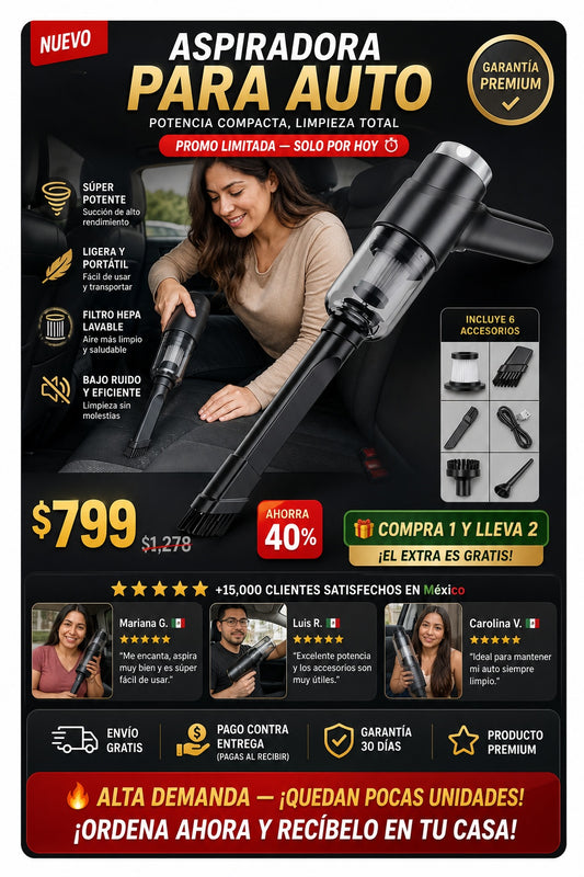 Aspiradora Portatil Para Auto De Mano - imagen 1