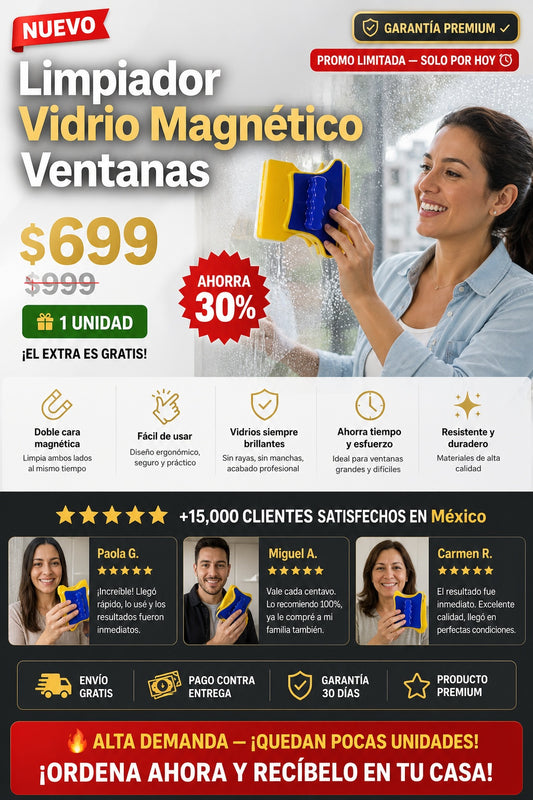 Limpiador Vidrio Magnético Ventanas - imagen 1