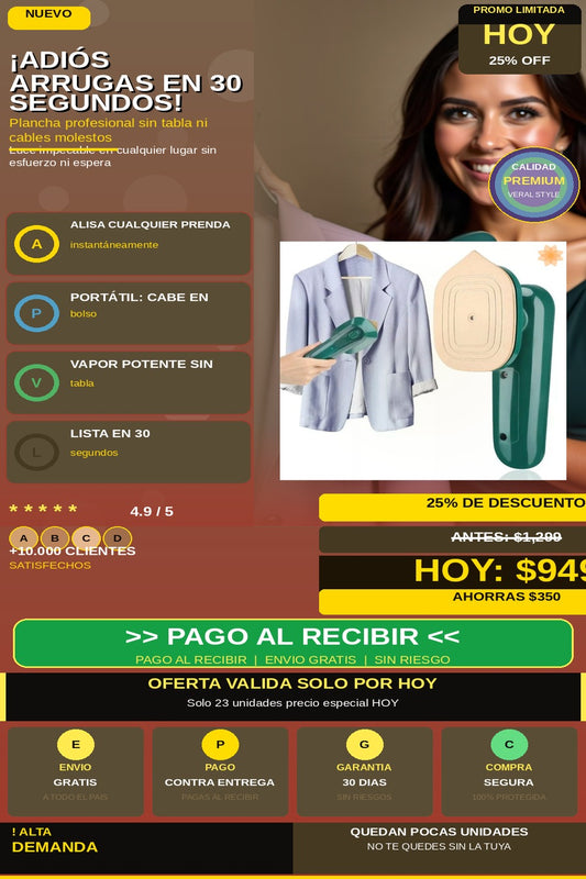 Plancha A Vapor Portatil De Mano — hero
