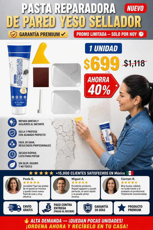 Pasta Reparadora De Pared Yeso Sellador - imagen 1