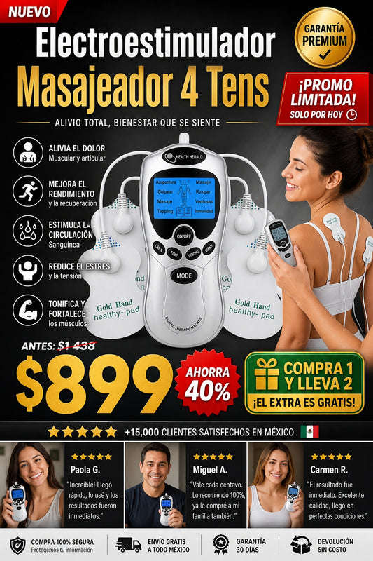Electroestimulador Masajeador 4 Tens - imagen 1
