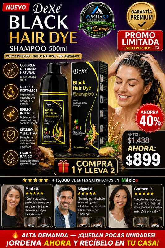 Shampoo Tinte Anti Canas 500ml NEGRO Y CAFE - imagen 1