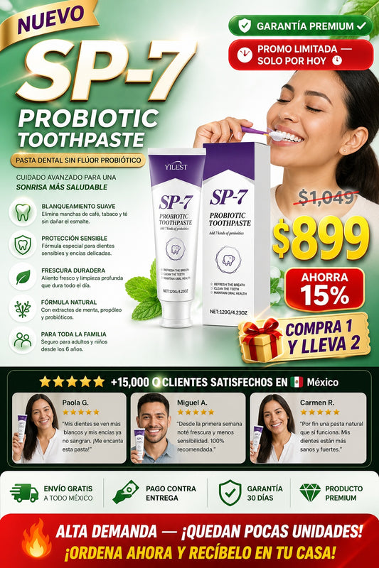 Pasta Dental SP-7 con Probióticos Sin Fluor - imagen 1