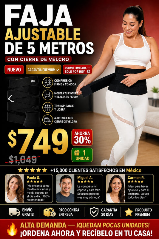Faja Ajustable de 5 Metros con Cierre de Velcro - imagen 1