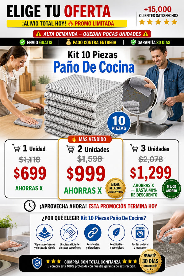 Kit 10 Piezas Pano De Cocina - imagen 2