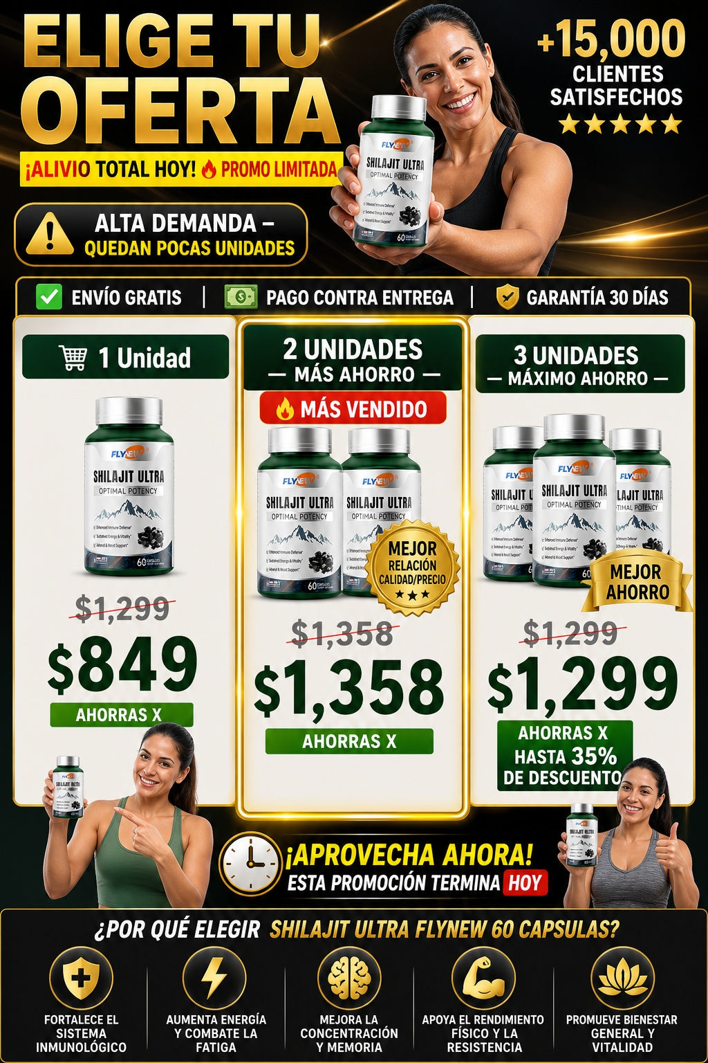 Shilajit Ultra Flynew 60 Capsulas - imagen 2