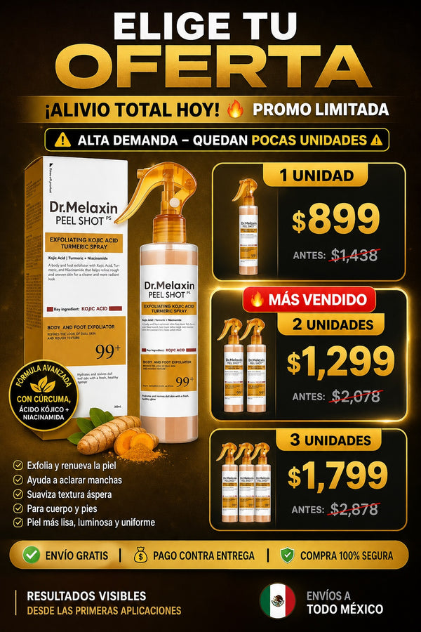 Spray Dr. Melaxin Exfoliante Curcuma - imagen 2