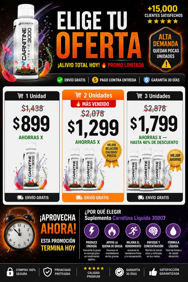 Suplemento Carnitina Liquida 3000 - imagen 2