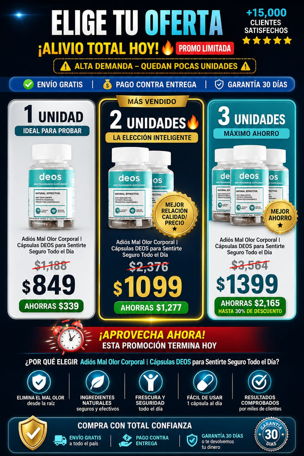 Adiós Mal Olor Corporal | Cápsulas DEOS para Sentirte Seguro Todo el Día - imagen 2