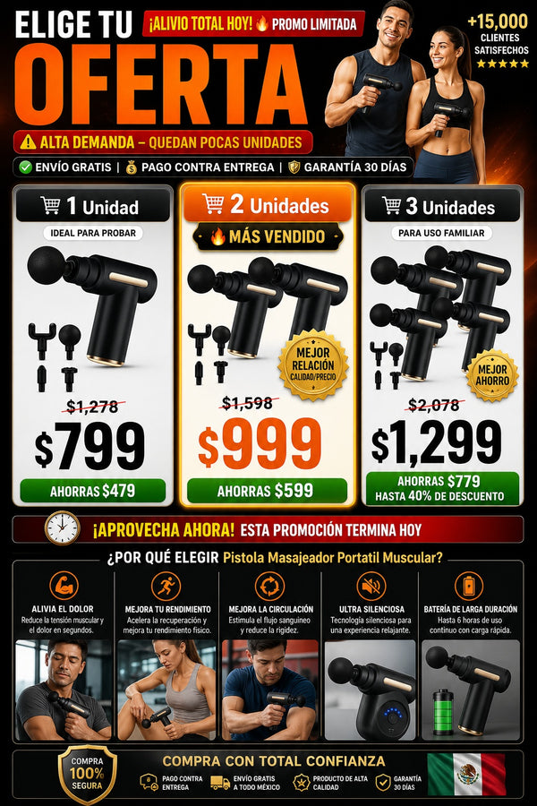 Pistola Masajeador Portatil Muscular - imagen 2