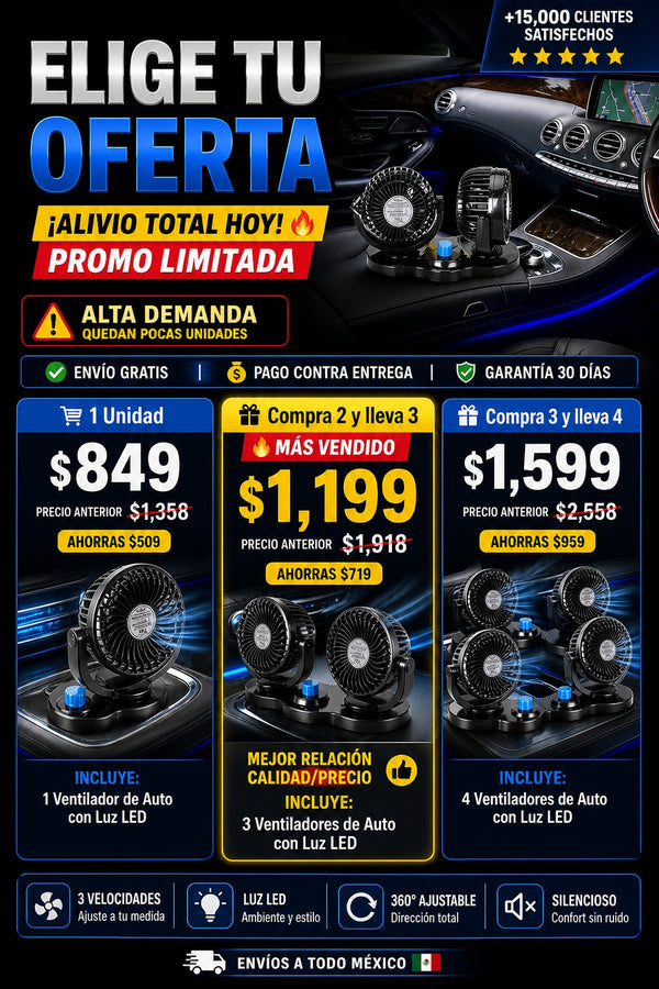 Ventilador Para Carro 2 Velocidades - imagen 2
