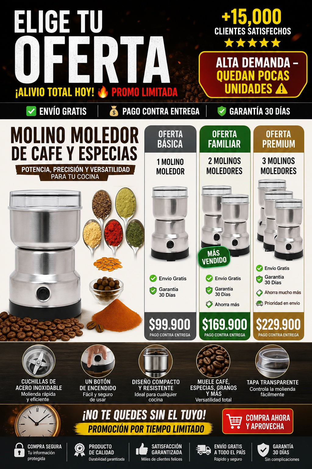 Molino Moledor De Cafe Y Especias - imagen 2