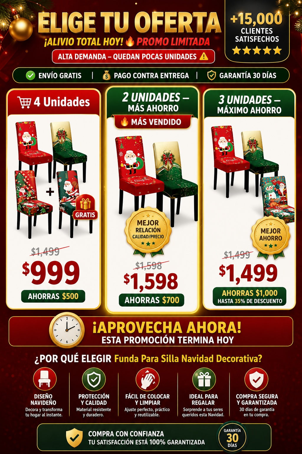 Funda Para Silla Navidad Decorativa - imagen 2