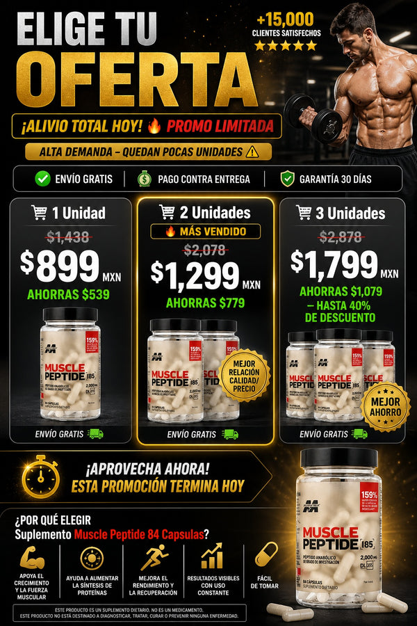 Suplemento Muscle Peptide 84 Capsulas - imagen 2