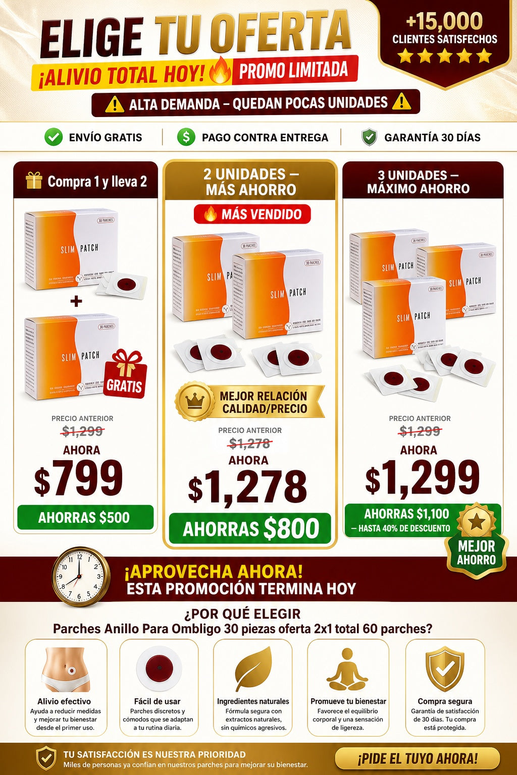 Parches Anillo Para Ombligo 30 piezas oferta 2x1 total 60 parches - imagen 2