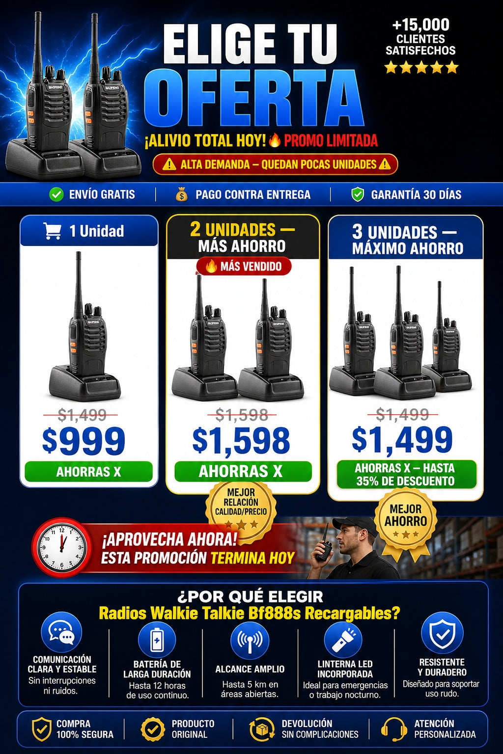 Radios Walkie Talkie Bf888s Recargables - imagen 2