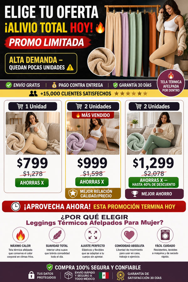 Leggings Termicos Afelpados Para Mujer - imagen 2